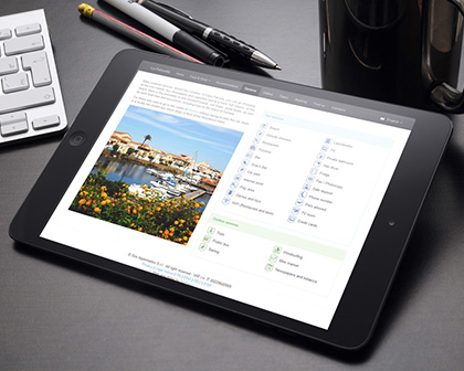 Web App Hotel on tablet